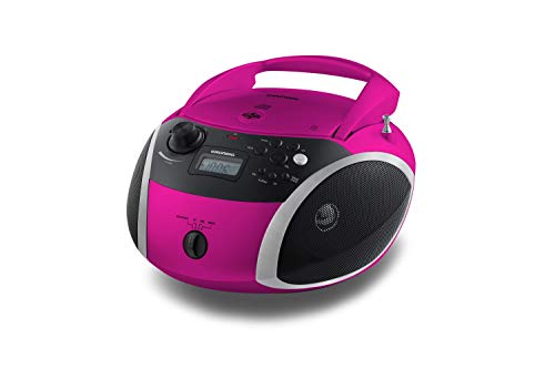 Grundig Grb 3000 Bt Radio Boombox Portable Avec Bluetooth, Rose/Argent