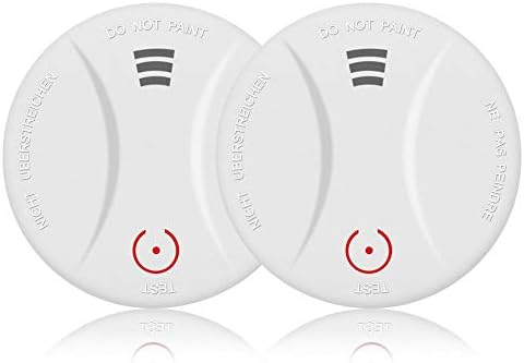 2 Pack 10 Year Battery Operated Smoke Detector Fire Alarm with Photoelectric Sensor,Easy to Install with Test Button