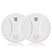 2 Pack 10 Year Battery Operated Smoke Detector and Fire Alarm with Photoelectric Sensor,Easy to Install with Test Button