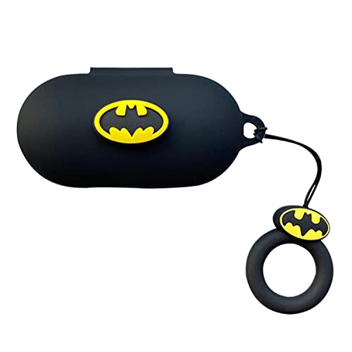 TASLAR Anti-Fall Earphone Case Batman Design Silicone Protective Cover Shell Accessories with Ring Lanyard Tide for OnePlus Buds Z2 2022, Headphones (Black)