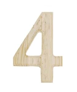 Amazon.com: Darice 0992-4 Decorative Wood, Number 4, 6-Inch: Arts, Crafts & Sewing