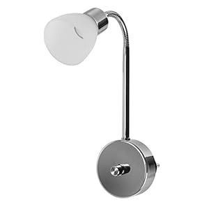 Smartwares IDE-60038 stekkerlamp, dimbaar, 3W, stekkerlamp, leeslamp, flexibel, 200 lumen, glas, warm wit