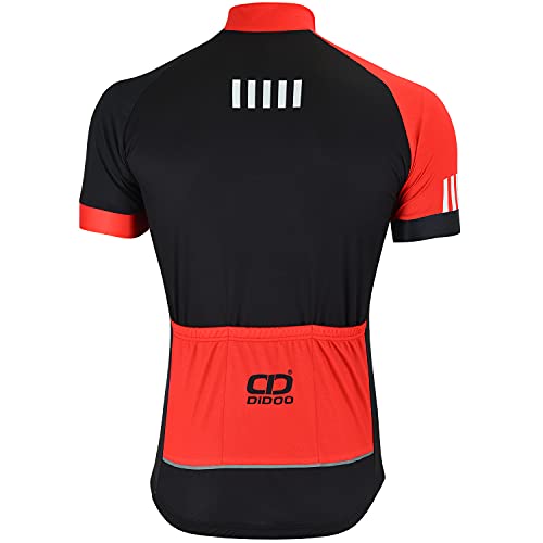 Didoo Cycling Jersey Men Short Sleeve Lightweight Breathable Reflective Biking Shirt with 3 Rear Pockets 3 Didoo Cycling Jersey Men Short Sleeve Lightweight Breathable Reflective Biking Shirt with 3 Rear Pockets - Image 4