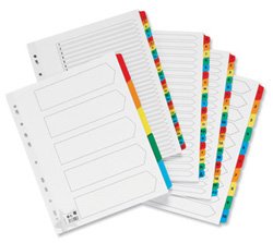 5 Star Maxi Index Extra-wide 230 micron Card with Coloured Mylar Tabs A-Z A4 White