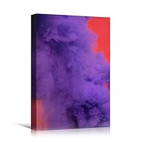 Canvas Wall Art Colored Gas Abstract Colorful Decorative Elements Mixed Media Multicolor Swirly - 12x18 inches