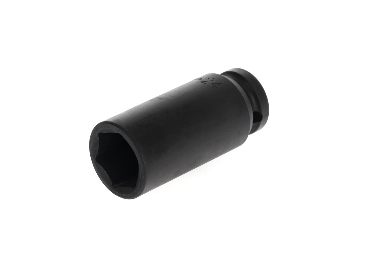 GEDORE red Impact wrench socket, Socket, 1/2" 12.5 mm drive, Hex, AF 24 mm, Long, Machine-operated, Automotive, R63002416