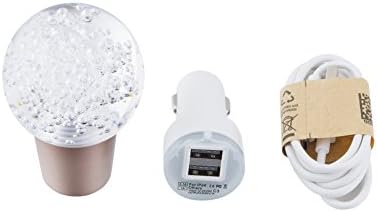 SFVAN Universal Fit Air Bubble Style Disco Ball Shape RGB LED Illuminated Shift Knob include charger and Data cable(Middle)