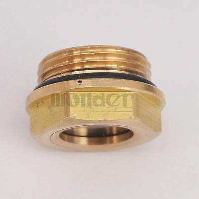 Maslin 3/4" BSP Male Brass Oil Level Sight Glass Window Hex Head For Air compressor Gearbox - Thumbnail 3