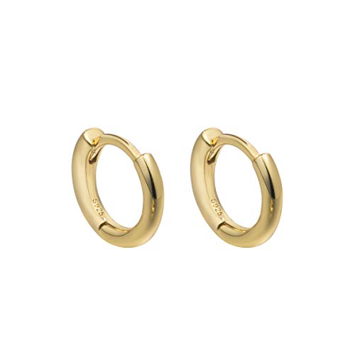 S.Leaf Tiny 14K Gold Hoop Earrings for Women Sterling Silver Flower Huggie Mini Hoop Earrings Best Friend Birthday Gifts for Women Trendy Sister Mom Wife Womens Her Friend Party