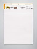 Post-it Super Sticky Easel Pad, 25 x 30 Inches, 30 Sheets/Pad, 2 Pads (559 STB), Large White Premium Self Stick Flip Chart Paper, Rolls for Portability, Hangs with Command Strips