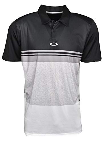 Oakley Men's Color Block Take Polo, Blackout, Large
