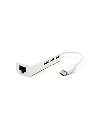 Dígitos.Cola USB C a adaptador Ethernet, tipo C (Thunderbolt 3) Red Gigabit RJ45 HUB con 3 puertos USB para MacBook Pro 2017, Dell XPS y más