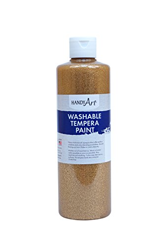 Handy Art Glitter Washable Paint 16 ounce, Gold
