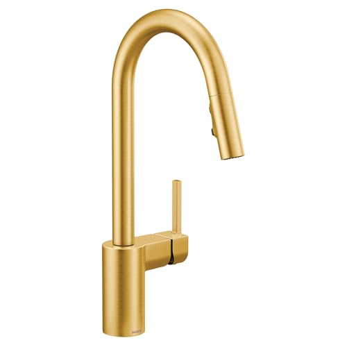 Moen 7565 Align - Grifo de cocina con rociador extraíble, oro cepillado