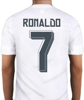 Real Home Kits Adult Set Jersey &amp; Short 2015/2016 "White Spain" (M, 7# Ronaldo)