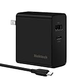 [USB-IF Certified] USB C Charger, Nekteck 2-port 32W Wall Charger with USB C 27W Power Delivery PD Compatible with 2018 iPad Pro, Google Pixel 3, Galaxy S9, Nintendo Switch (USB-C to C Cable Included)