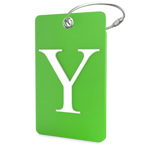 Shacke Luggage Tag Initial Fully Bendable Tag w/Stainless Steel Loop (Letter Y)