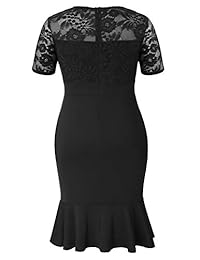 Vestido de cóctel de cola de pez bodycon de manga corta de talla grande para mujer de Hanna Nikole