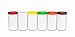 2dayShip Set of 6 Multi-Colored Flow-N-Stow 32 Ounce Juice Pour Bottles Brown, Green, Orange, Red, White, Yellow