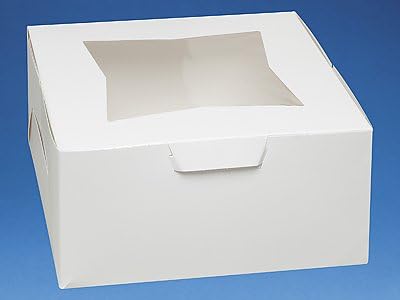 Pack of 50 WHITE 10x10x5 Window Bakery or Cake Box
