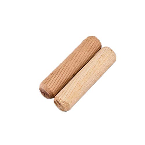 Dtacke 100Pcs 8x40mm/0.32"x1.57" Round Fluted Wood Wooden Dowel Pins Woodworking Craft Wooden Dowel Pins Rods Furniture Fittings