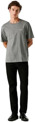 Camiseta de Contraste Connor para Hombre, Gris (Gris Jaspeado), XS