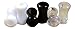 Lobal Domination 3 Pair Set - Black,White,Clear Acrylic Ear Tunnels Plugs Gauges Earlets - up to 30mm!