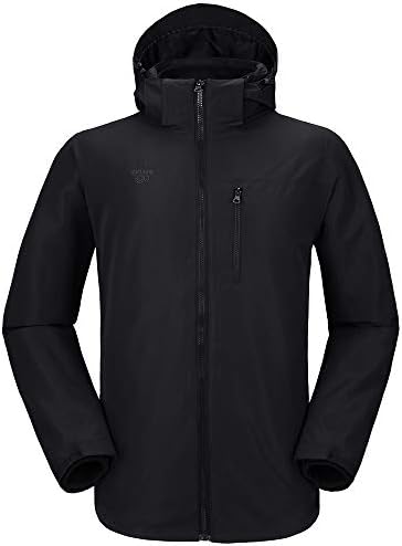 outdoorgo Men's 3 in 1 Ski Jacket Waterproof Soft Shell Winter Jacket for Hiking Outdoors