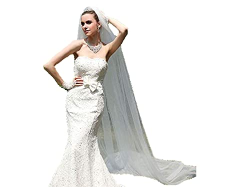 Lianshi Wedding Bridal Veil Single Layer 3m Cathedral Veil with comb