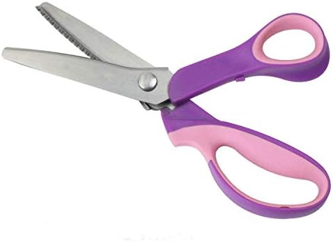 pinking shears for fabric,Bigbull Zig-Zag Scissor - Fabric Scissors - Professional and Heavy Duty Stainless Steel Sewing Scissors for Embroidery, Tailoring, Paper, Crafts (Purple)