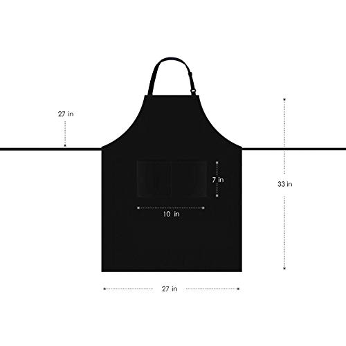 Bibs Aprons Bulk with 2 Pockets for Women Men Chef, 33 x 27 inches, Adjustable Neck Strap(Black，12 Pack) - Thumbnail 4