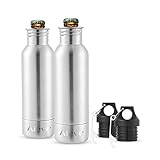 Bottle Insulator,Beer Bottle Cooler,2 Pack 12 oz Stainless Steel Beer Bottle Insulator,Beer Bottle Holder and Insulator with Bottle Opener to Keep Cold and Warm