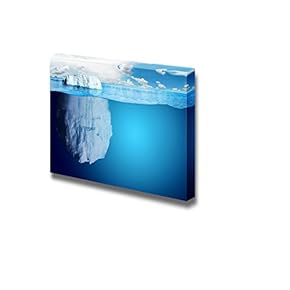 Canvas Prints Wall Art - Underwater View of Iceberg with Beautiful Polar Sea | Modern Wall Decor/Home Decoration Stretched Gallery Canvas Wrap Giclee Print. Ready to Hang - 12" x 18"