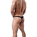 Pdbokew Mens G-String Underwear with Pouch Low Rise Bikini Thong Underwear Black M