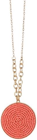 Occasionally Made O-JB-Nbc-CL Seed Bead Circle Necklace, Coral