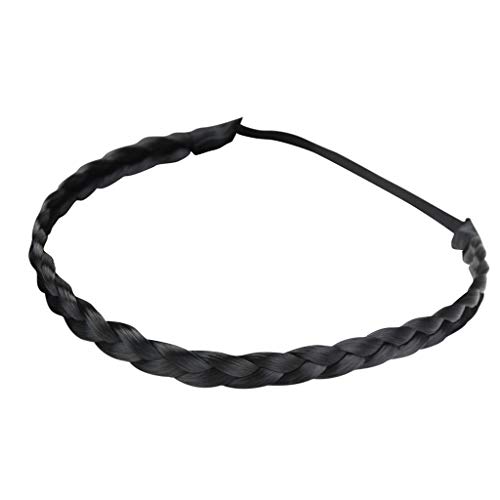 MIS1950s Adjustable Handmade Stretchy Headband Easy-to-Wear Magic Women Girls Hair Band Prom Headdress Hair Accessories (Black)