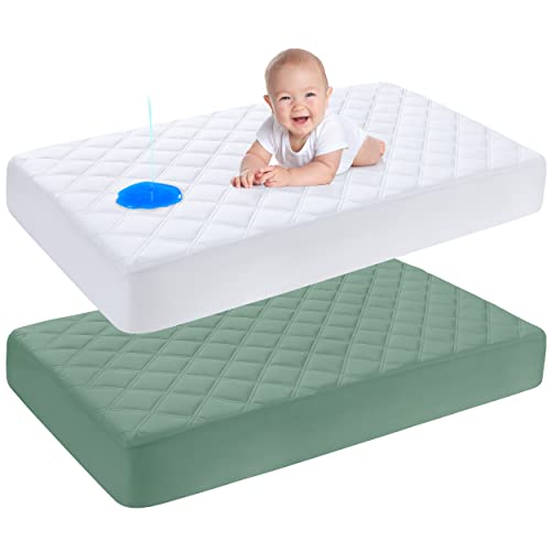 Yoofoss Waterproof Crib Mattress Protector Pack, Quilted Crib