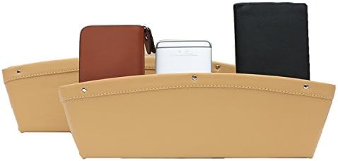 REEGE Car Seat Gap Filler Organizer Drop Catcher Pocket Between Seat and Console with Removable Set of 2 Beige
