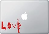 LOVE GUNS w/Peace Sign - Macbook or Laptop Decal (Red)