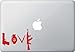 LOVE GUNS w/Peace Sign - Macbook or Laptop Decal (Red)