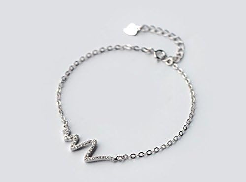 Ziper S925 Sterling Silver ECG Bracele, 8.2"