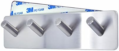 Adhesive hook, MeeHome 2 in 1 Hook and 4 in 1 Hook Heavy Duty Ultra Strong Self Adhesive (4 in 1 Hooks one piece)