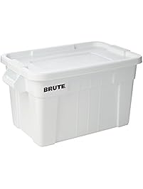 Rubbermaid Commercial BRUTE Tote with Lid, 20 Gallon, White, FG9S3100WHT