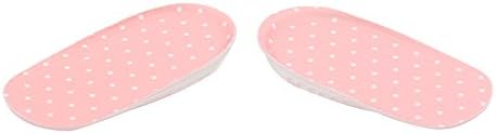Self adhesive Silicone Inner Height Insole Women's Comfort Adult Invisible Half pad Heel Pads Increased Pads Thickness 1.5 cm Size10.5x6cm Pink 1Pair
