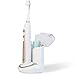 Smile Bright Store Platinum Electronic Sonic Toothbrush with UV Sanitizing Charging Case - Rechargeable Storage Base, Gold