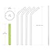 Prasino Translucent Premium Food-Grade Easy-Cleaning Reusable Silicone Straws (8.5