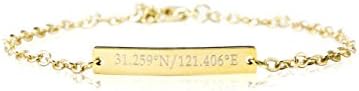 Xpium Personalized Coordinate Bar Bracelet, Gift for Her