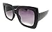 My Shades(TM) - Designer Inspired Oversize Glitter Sparkle Square Frame Sunglasses (Black Solid / Purple Gradient)