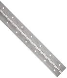 Aluminum 3003 Continuous Hinge with Holes, Unfinished, 0.06" Leaf Thickness, 1-1/2" Open Width, 1/8" Pin Diameter, 1/2" Knuckle Length, 3' Long (Pack of 1)