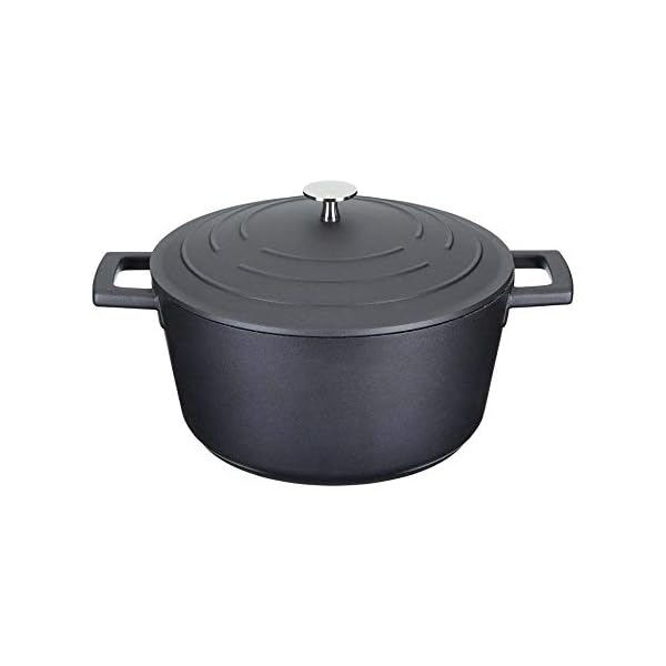 MasterClass-MCMCRD24-Lightweight-Casserole-Dish-with-Lid-Cast-Aluminium-Black-4-Litre-24-cm MasterClass Casserole Dish With Lid, Medium 4L/24 cm, Lightweight Cast Aluminium, Induction Hob And Oven Safe, Black